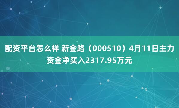 配资平台怎么样 新金路（000510）4月11日主力资金净买入2317.95万元