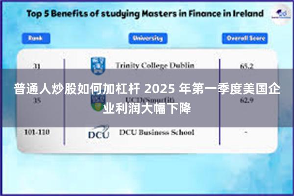 普通人炒股如何加杠杆 2025 年第一季度美国企业利润大幅下降