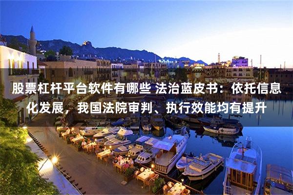 股票杠杆平台软件有哪些 法治蓝皮书：依托信息化发展，我国法院审判、执行效能均有提升