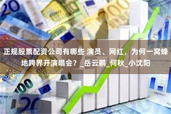 正规股票配资公司有哪些 演员、网红，为何一窝蜂地跨界开演唱会？_岳云鹏_何秋_小沈阳