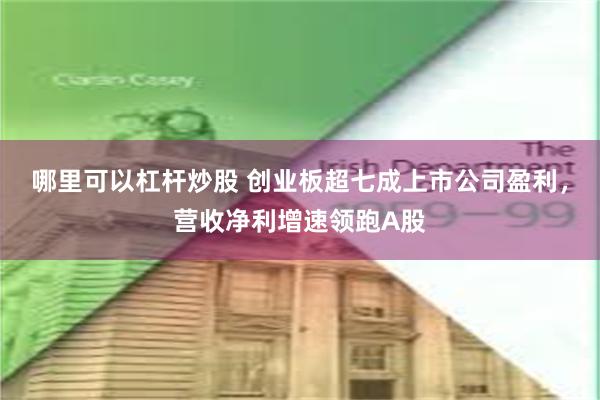 哪里可以杠杆炒股 创业板超七成上市公司盈利，营收净利增速领跑A股