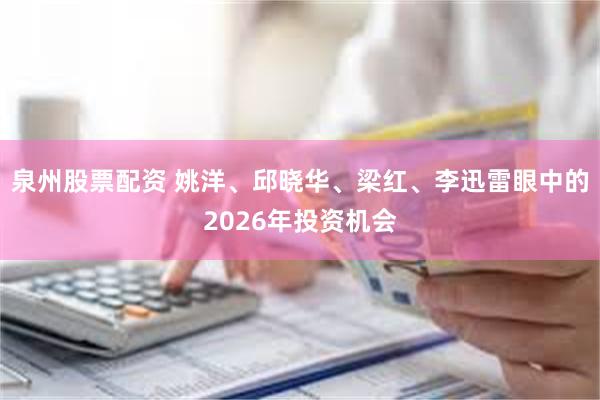泉州股票配资 姚洋、邱晓华、梁红、李迅雷眼中的2026年投资机会